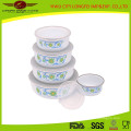 Enrich Your Good Life 5PCS Enamel Bowl with Lid